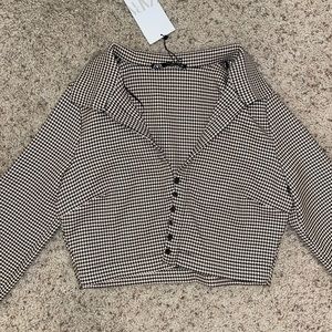Zara long sleeve crop top